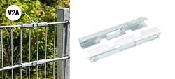 Alberts® Mattenverbinder Doppelstab-Gittermatten,grün.,m.Schrauben aus Edelstahl M10x30mm 672898
