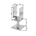 Vorschaubild Alberts® U-Pfostenträger galvanisch verzinkt dickschichtpassiviert. 5x71-131x70 mm