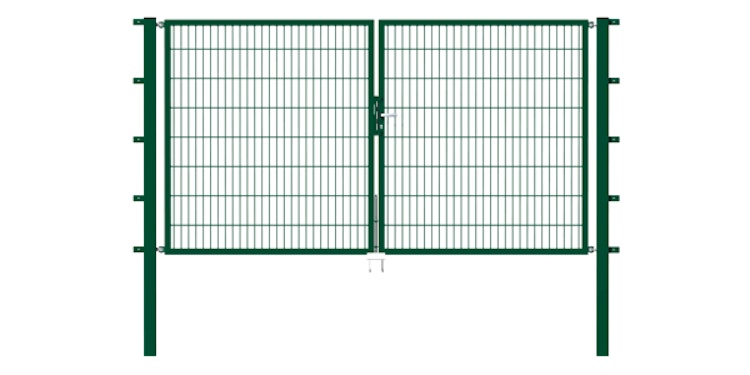 Alberts® Doppeltor Flexo,fvz.grün Kst.b.RAL 6005,li.BxH1000+2000x1200,PF80x80/1900mm 646622