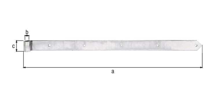 Alberts® Ladenband, gerade, Abschluss abgerundet, galvanisch verzinkt dickschichtpassiviert., LxB982x60 mm, Rolle ⌀20 mm 312398