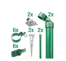 Alberts® Zauneck-Set Maschendrahtzaun,m.Bodenhülse,grün,Zaunhöhe:1500mm 601607