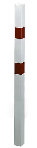 Alberts® Absperrpf. Standard SK fvz.,weiß,2 rote Ringe, z.Einb.,Pf. 70x70 mm 783068