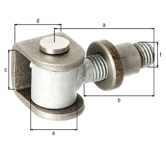 Alberts® Torband,verstellb.um15mm,U-Bügel u.Einschweißm.Stahl roh,z.Anschweißen,Gew.M16