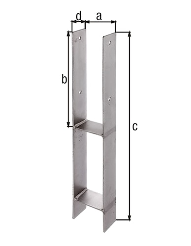 Alberts® H-Pfostenträger Edelstahl 91x600/4
