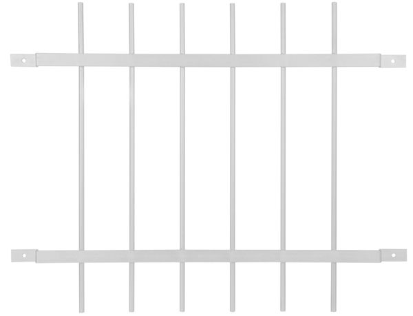 Alberts® Fenstergitter Friedberg f.Außenwand feuerverzinkt weiß BxH 940x740 mm 