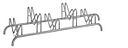 Vorschaubild Alberts® Mehrfach-Fahrradständer freist.,fvz, Einstellplätze 5, LxT 1450x515 mm 692650