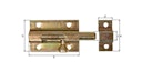 Vorschaubild Alberts® Bolzen-Schlossriegel Knopfgriff 50 x 33 mm