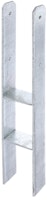 Alberts® H-Pfostenträger 400x80x8mm Gesamtlänge 800mm für verschiedene Pfostenstärken