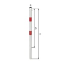 Vorschaubild Alberts® Absperrpf. Standard SK fvz.,weiß,2 rote Ringe,1 Öse, z.Einb., Pf.⌀76 mm 782771