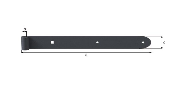 Alberts® Ladenband Ovado Ausf.gerade,Abschl.abgerundet,verz.,graphitgrau besch.⌀13/400mm 