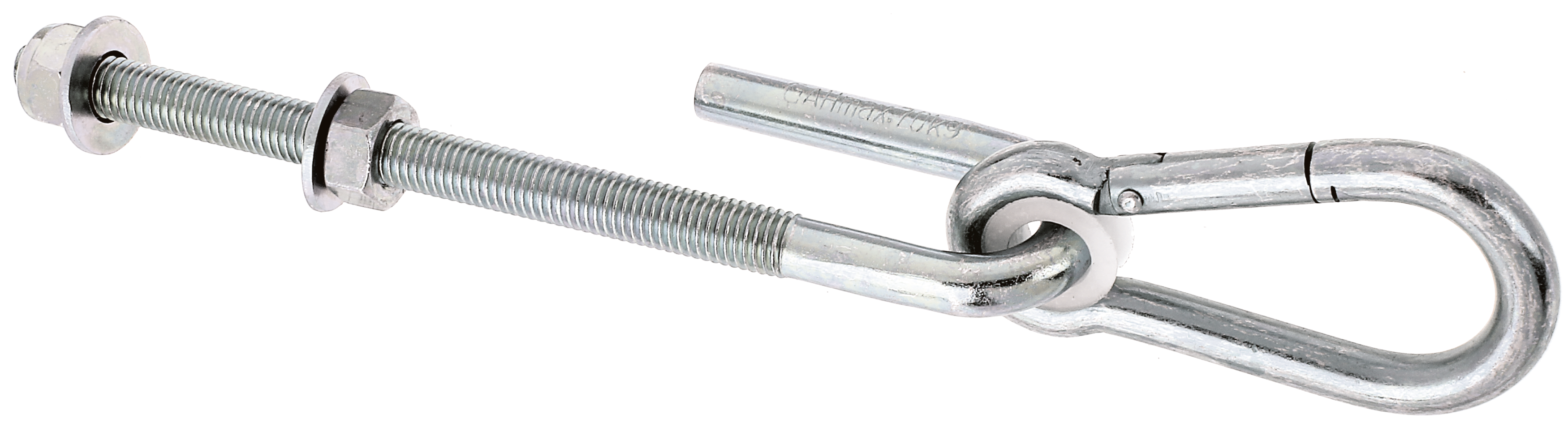 Alberts® Schaukelhaken, galvanisch verzinkt dickschichtpassiviert, zum Durchschrauben, Gewinde M12, Länge 200mm 204907