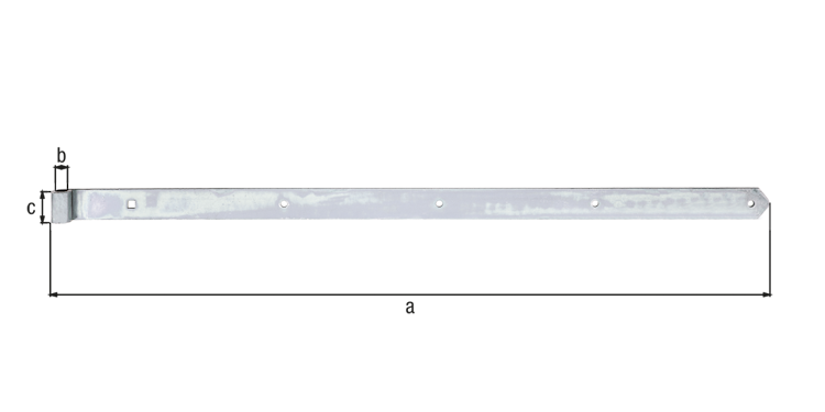 Alberts® Ladenband, gerade, Abschluss abgerundet, galvanisch verzinkt dickschichtpassiviert., LxB1000x45 mm, Rolle ⌀16 mm 