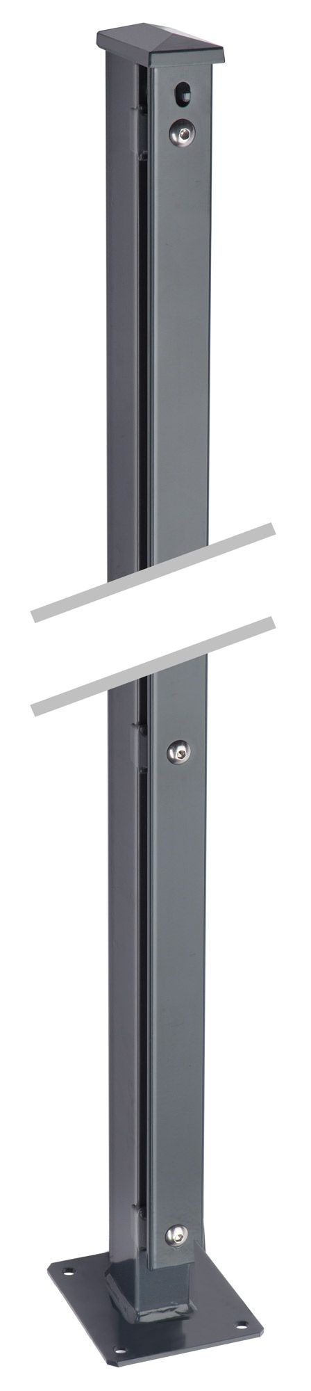 dz Pfosten XAAF Profilschiene mit Alu-Auflageböckchen & Fußplatte 60 x 40 mm