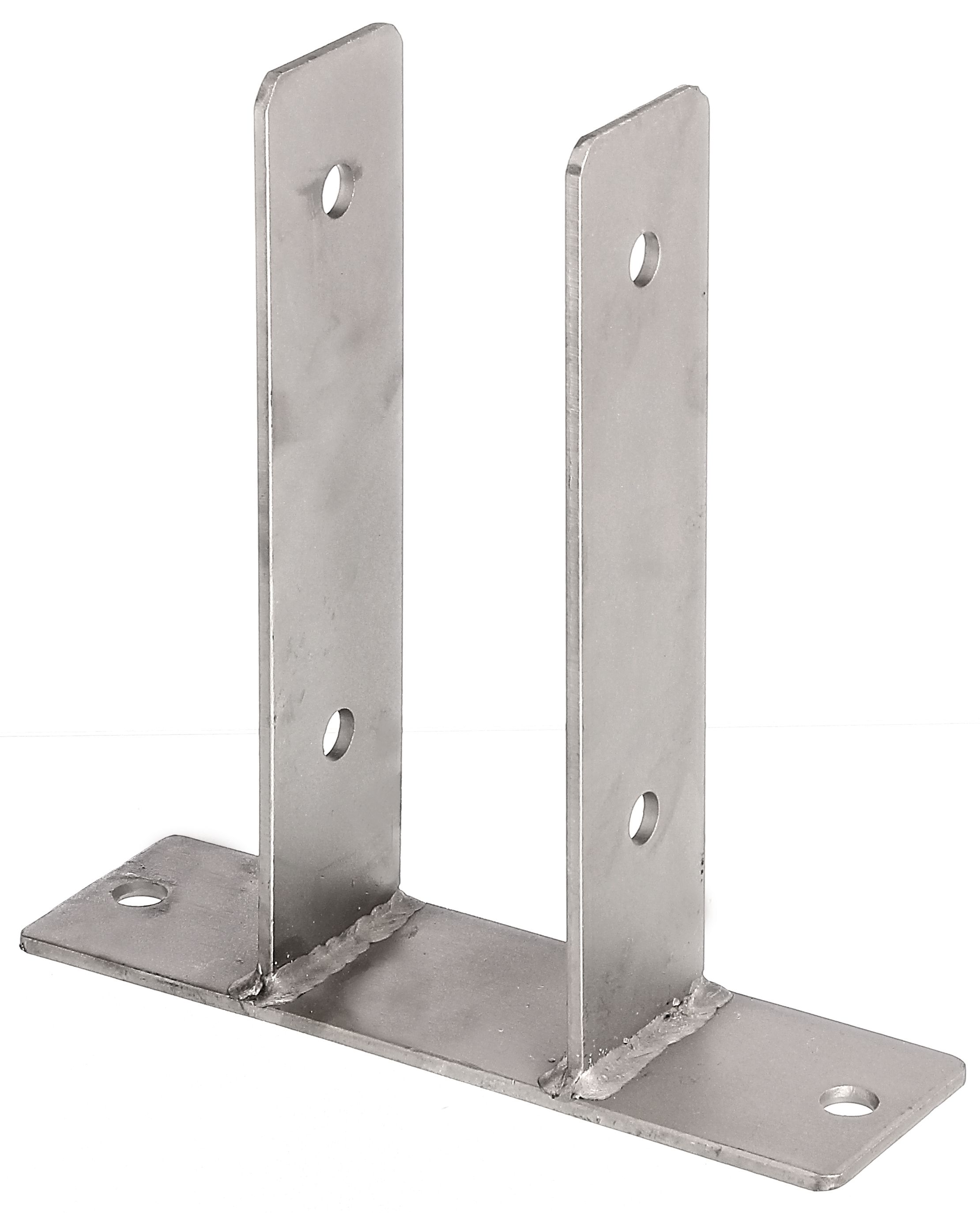 Alberts® Edelstahl U-Pfostenträger 200x60x4mm zum Aufschrauben für verschiedene Pfostenstärken
