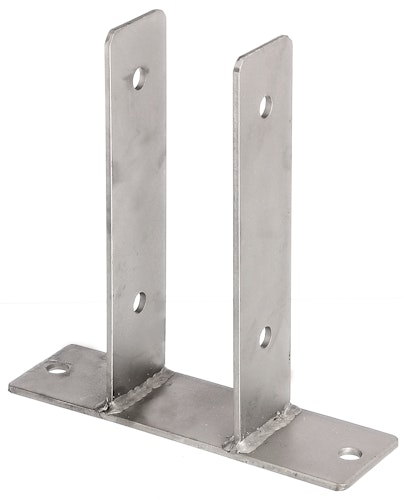 Alberts® Edelstahl U-Pfostenträger 200x60x4mm zum Aufschrauben für verschiedene Pfostenstärken