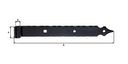 Vorschaubild Alberts® Ladenband m.Zierspitze 400x45mm ⌀16mm randgehämmert schwarz