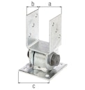 Vorschaubild Alberts® Pfostenträger mit beweglichem Oberteil für schräge Mauern 71mm