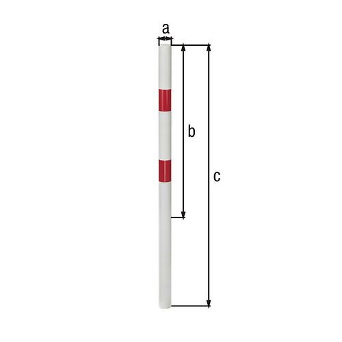 Alberts® Absperrpf. Standard SK weiß, mit zwei roten Ringen, z.Einb., Pf.⌀60 mm 782405
