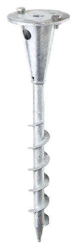 Alberts® Einschraub-Bodenhülse m.Platte f. unterschiedl.Halterungen, fvz, Länge 400 mm 657222