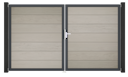 Vorschaubild GroJa Solid Grande Tor 2-flügelig 3000 x 1800 mm, Alu-Rahmen Anthrazit DB 703