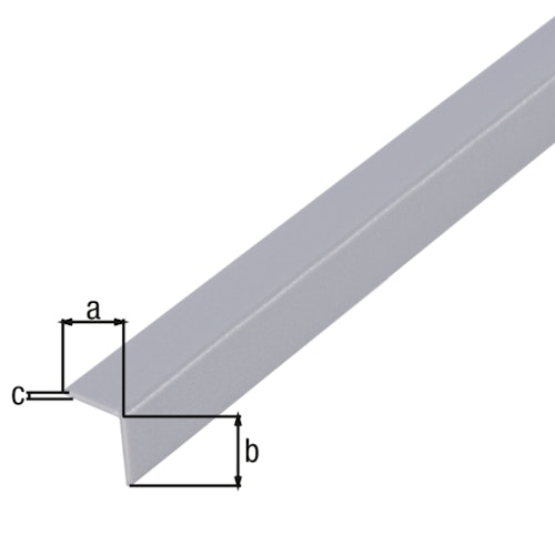 Alberts® Winkelprofil, gleichsch., PVC alugrau, LxBxHxS 1000 x 15 x 15 x 1 mm 470609