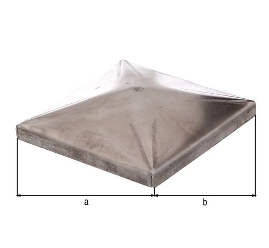 Alberts® Pfostenkappe,für Metallpfosten,Stahl roh,zum Anschweißen,LxB 100x100 mm