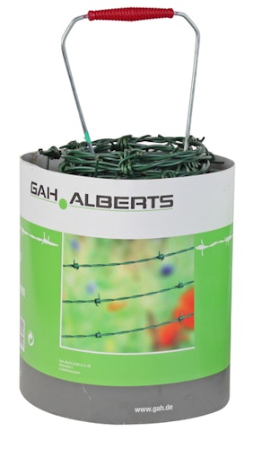 Alberts® Stacheldraht, grün, ⌀2,0 mit 4 Stacheln, Abstand 100 mm, Länge 50 m 530099