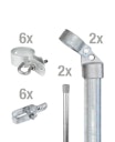 Vorschaubild Alberts® Zauneck-Set f.Maschendrahtzäune,feuerverzinkt, z.Einbet.,f.Höhe: 1000 mm 634452