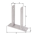 Vorschaubild Alberts® Edelstahl U-Pfostenträger 200x60x4mm zum Aufschrauben für verschiedene Pfostenstärken