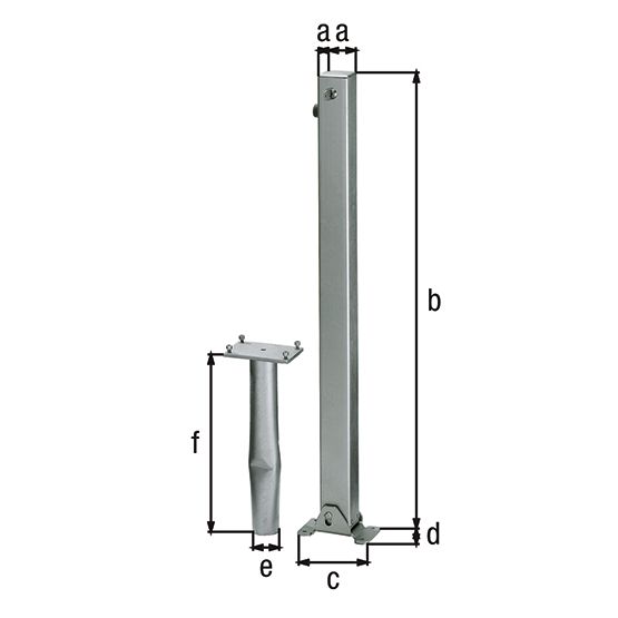 Alberts® Absperrpf.Klappy-Bo umlegb.,Dreik.,fvz,weiß,2rote Ringe,z.Einb.,Pf.70x70 mm 781149