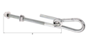 Vorschaubild Alberts® Schaukelhaken, galvanisch verzinkt dickschichtpassiviert, zum Durchschrauben, Gewinde M12, Länge 200mm 204907