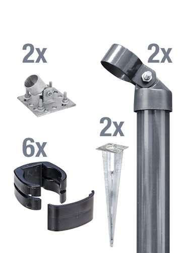 Alberts® Zauneck-Set f. Schweißgitter, anth.-met. kstb.,m.Einschlag-B.,f.Höhe 810 mm 602550