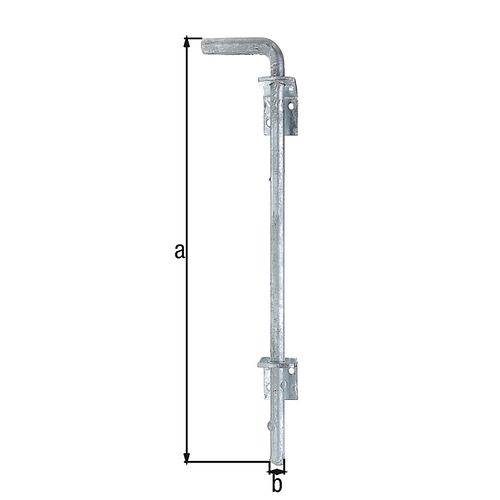 Alberts® Bodenschieber feuerverzinkt Gesamthöhe 400 mm Abstand Bolzen - Tor 40 mm 