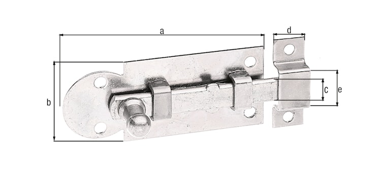 Alberts® Fensterriegel, mit Knopf, gerade, mit Schlaufe, galvanisch verzinkt dickschichtpassiviert,Platte LxB 61x26 mm 113001