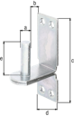 Vorschaubild Alberts® Kloben ⌀10 mm auf Platte 90x30 mm galv.vz.