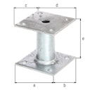 Vorschaubild Alberts® Pfostenträger zum Aufschrauben Ø42/100x100
