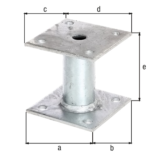 Alberts® Pfostenträger zum Aufschrauben Ø42/100x100