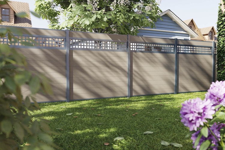 dz Alu Steckzaunelement VIDUAL Comp-Co WPC 140 für Dekorelement & Pfosten 72/72 mm