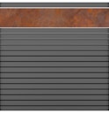 Vorschaubild BM Zaunserie Typ 249 Rhombus Alu Grundelement, 180 x 180 cm mit Cortenstahl Streifen