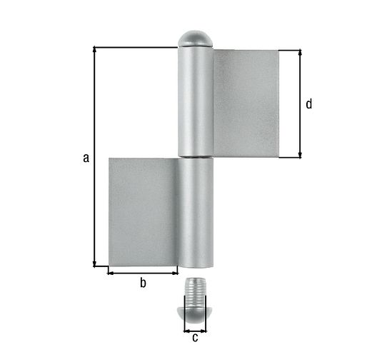 Alberts® Konstruktionsband Typ KO4,zweit.,VA,z.Anschweißen,Höhe 120mm