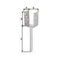 Vorschaubild Alberts® U-Pfostenträger 104x60x4mm Betonanker Riffelstahl für verschiedene Pfostenstärken