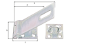 Vorschaubild Alberts® Sicherheits-Überfalle, galvanisch verzinkt dickschichtpassiviert, LxB Überfalle:153x50,L Platte: 68 mm 348373