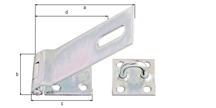 Alberts® Sicherheits-Überfalle, galvanisch verzinkt dickschichtpassiviert, LxB Überfalle:153x50,L Platte: 68 mm 348373