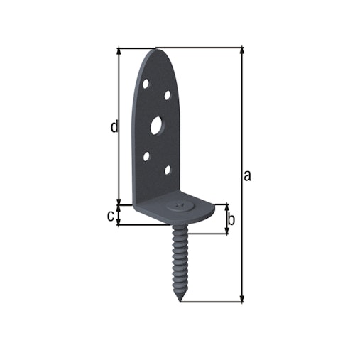 Alberts® Flechtzaunhalter Ovado L-Form verz.,graphitgrau beschichtet 