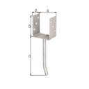 Vorschaubild Alberts® Edelstahl U-Pfostenträger 104x60x4mm Betonanker Rundstahl für verschiedene Pfostenstärken