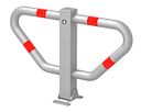 Vorschaubild Alberts® Parkplatzbügel Stoppy I umlegb.,Dreik.,fvz.,4 rote Ringe,z.Aufschr.,B750mm 770150