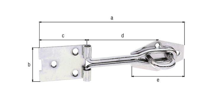 Alberts® Überfalle m. Schlaufe aus gerolltem Draht, m. Öse, galvanisch verzinkt dickschichtpassiviert, .,LxB 140x36 mm 348267