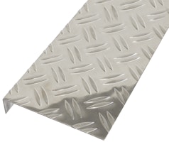 Alberts® Strukturblech, Riffelprägung, gekantet, L-Form, 135x30mm, Alu