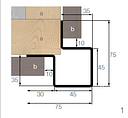 Vorschaubild OSMO Fassade Eckprofil 1  - 75 x 75 x 3000 mm