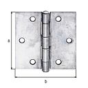 Vorschaubild Alberts® Scharnier Edelstahl 82x82 mm
